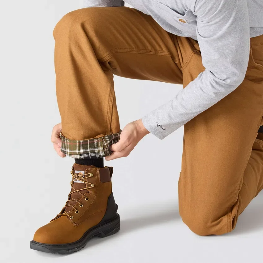 Carhartt B111 Heren loszittende, rechte, gewassen, gevoerde werkbroek van duck