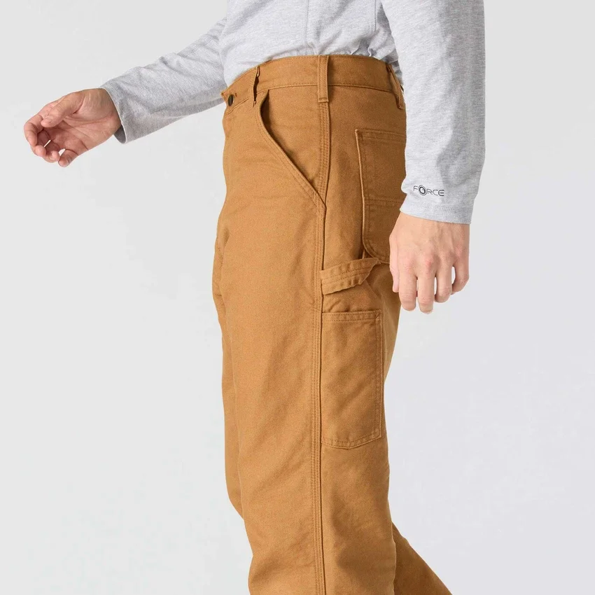Carhartt B111 Heren loszittende, rechte, gewassen, gevoerde werkbroek van duck