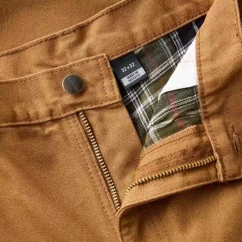 Carhartt B111 Heren loszittende, rechte, gewassen, gevoerde werkbroek van duck
