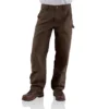 Carhartt B136 Heren loszittende, rechte, gewassen katoenen Double Knee Pant met dubbele knieversterking