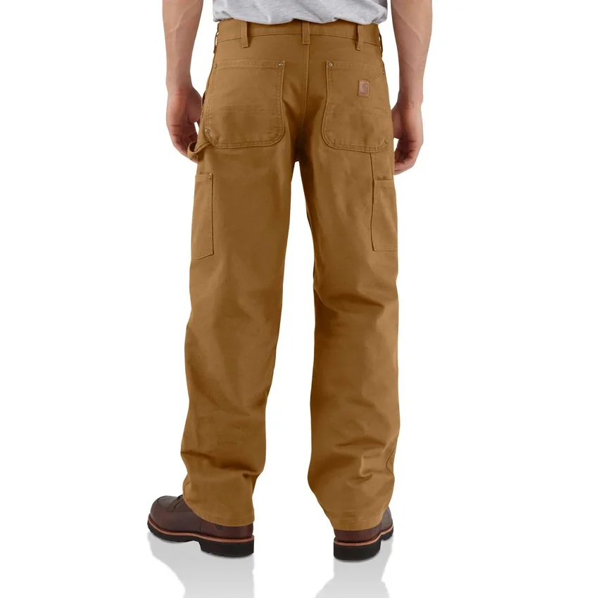 Carhartt B136 Heren loszittende, rechte, gewassen katoenen Double Knee Pant met dubbele knieversterking