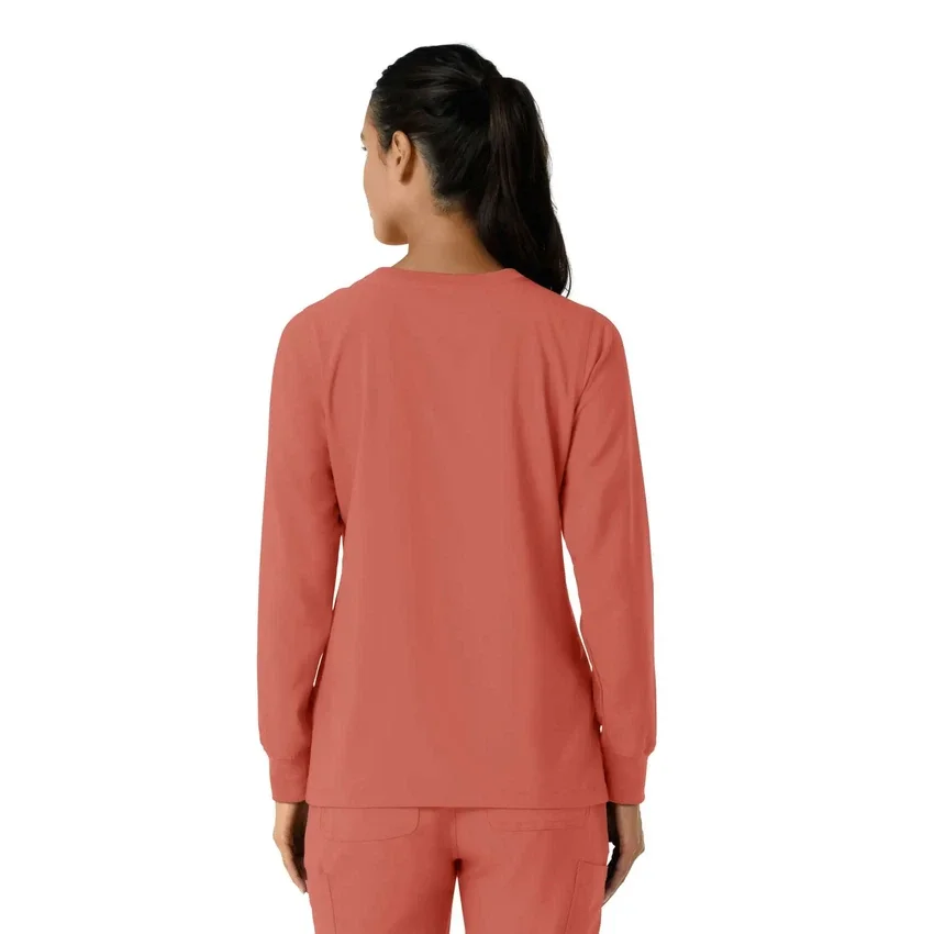 Carhartt Force Cross-Flex scrubtop met ronde hals en lange armstukken voor dames