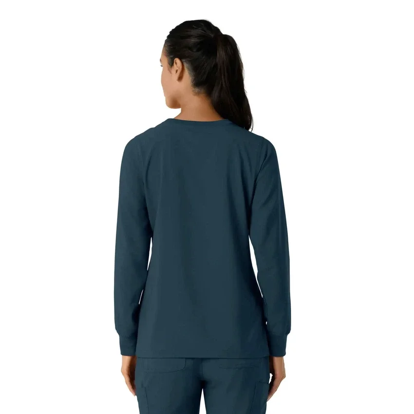 Carhartt Force Cross-Flex scrubtop met ronde hals en lange armstukken voor dames