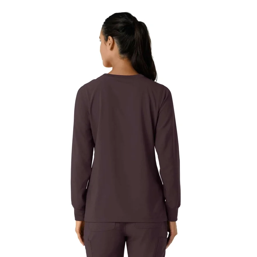 Carhartt Force Cross-Flex scrubtop met ronde hals en lange armstukken voor dames
