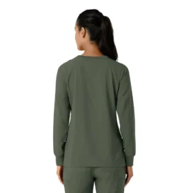 Carhartt Force Cross-Flex scrubtop met ronde hals en lange armstukken voor dames