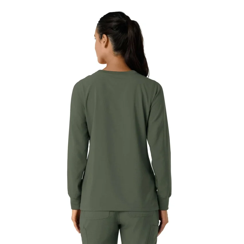 Carhartt Force Cross-Flex scrubtop met ronde hals en lange armstukken voor dames
