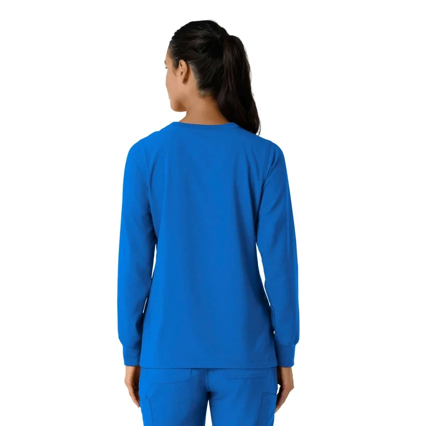 Carhartt Force Cross-Flex scrubtop met ronde hals en lange armstukken voor dames