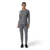 Carhartt Force Cross-Flex scrubtop met ronde hals en lange armstukken voor dames