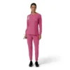 Carhartt Force Cross-Flex scrubtop met ronde hals en lange armstukken voor dames