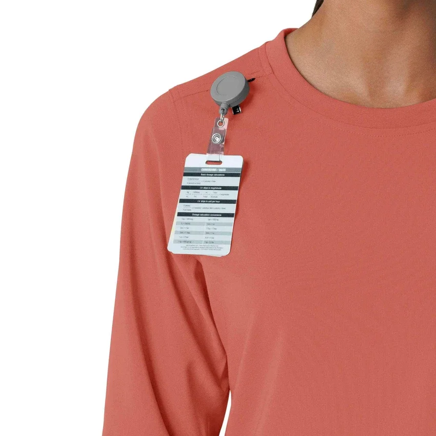 Carhartt Force Cross-Flex scrubtop met ronde hals en lange armstukken voor dames