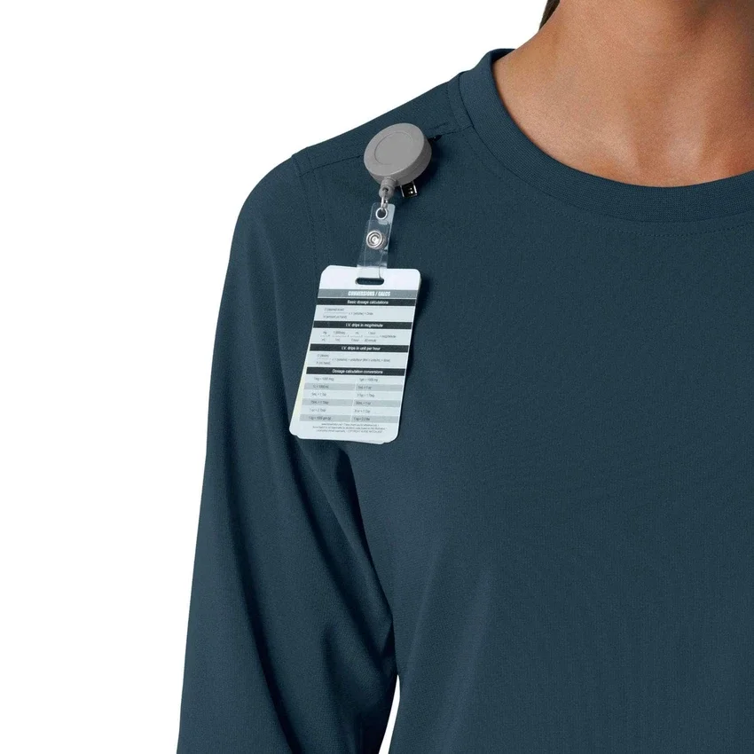 Carhartt Force Cross-Flex scrubtop met ronde hals en lange armstukken voor dames