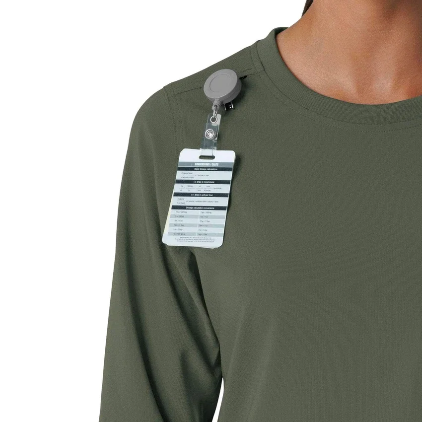 Carhartt Force Cross-Flex scrubtop met ronde hals en lange armstukken voor dames