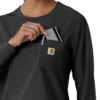 Carhartt Force Cross-Flex scrubtop met ronde hals en lange armstukken voor dames