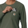 Carhartt Force Cross-Flex scrubtop met ronde hals en lange armstukken voor dames