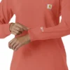 Carhartt Force Cross-Flex scrubtop met ronde hals en lange armstukken voor dames