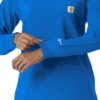 Carhartt Force Cross-Flex scrubtop met ronde hals en lange armstukken voor dames