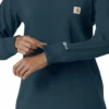 Carhartt Force Cross-Flex scrubtop met ronde hals en lange armstukken voor dames
