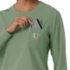 Carhartt Force Cross-Flex scrubtop met ronde hals en lange armstukken voor dames