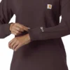 Carhartt Force Cross-Flex scrubtop met ronde hals en lange armstukken voor dames
