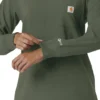Carhartt Force Cross-Flex scrubtop met ronde hals en lange armstukken voor dames