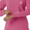 Carhartt Force Cross-Flex scrubtop met ronde hals en lange armstukken voor dames