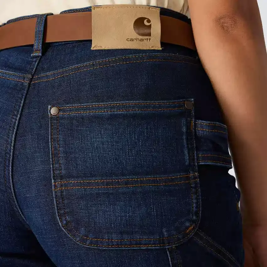 Carpenter-jeans voor dames met middelhoge taille en fleecevoering