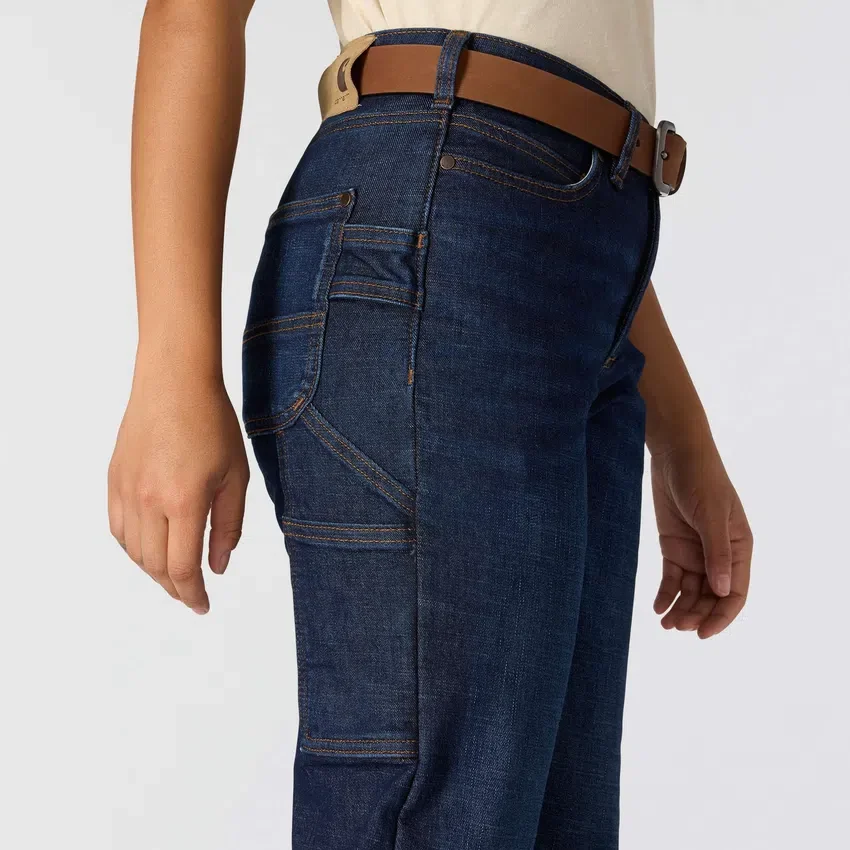 Carpenter-jeans voor dames met middelhoge taille en fleecevoering