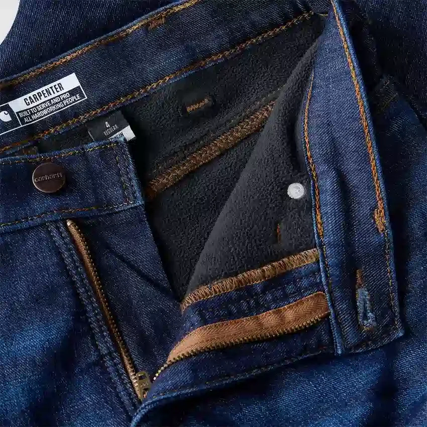 Carpenter-jeans voor dames met middelhoge taille en fleecevoering