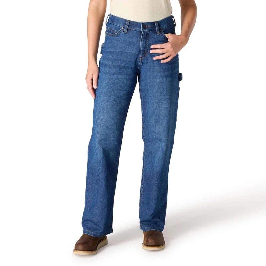 Carpenter stretch-werkjeans voor dames met middelhoge taille