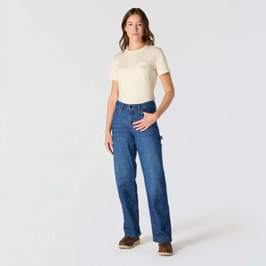 Carpenter stretch-werkjeans voor dames met middelhoge taille