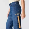 Carpenter stretch-werkjeans voor dames met middelhoge taille