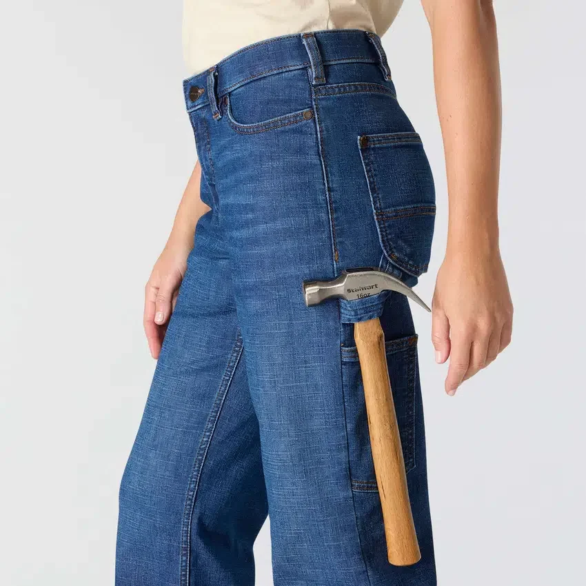 Carpenter stretch-werkjeans voor dames met middelhoge taille
