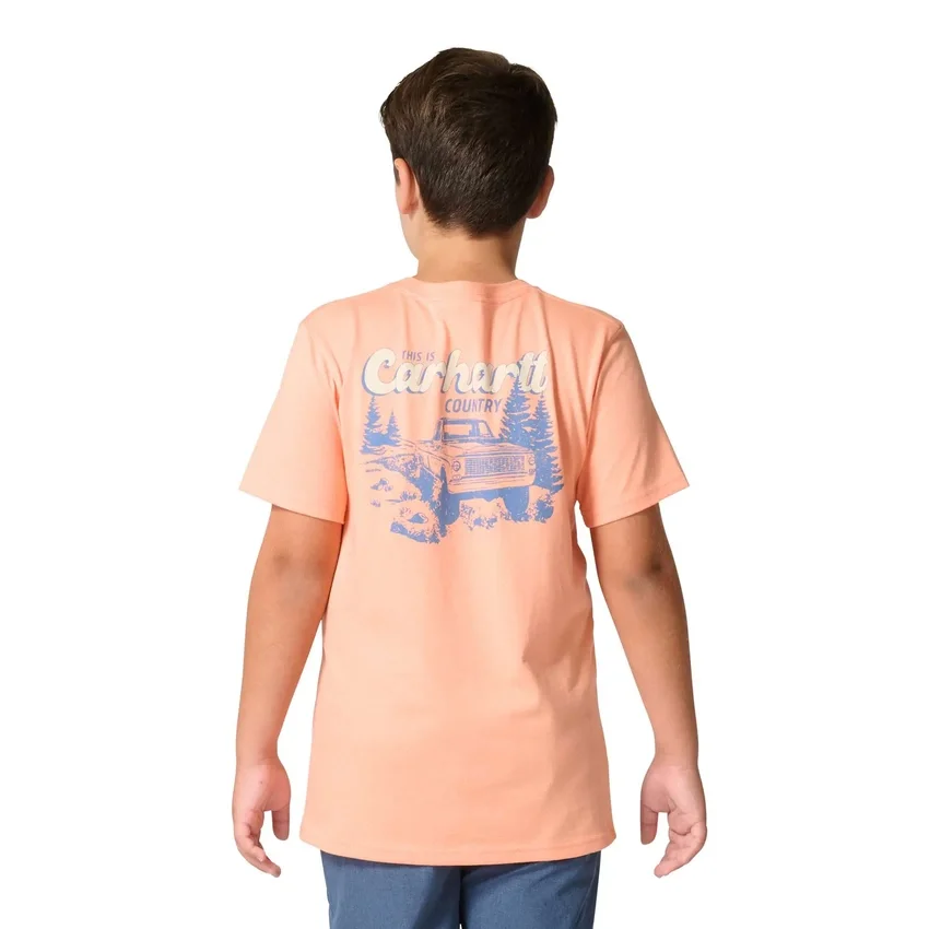 Country-T-shirt met korte armstukken voor jongens (kinderen/jeugd)