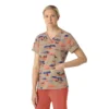 Cross-Flex-scrubtop met V-hals en print voor dames