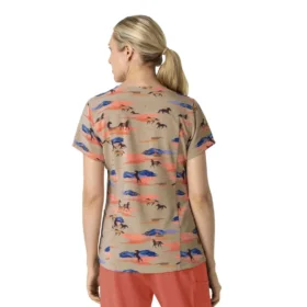 Cross-Flex-scrubtop met V-hals en print voor dames