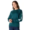 Dames-sweatshirt met ronde hals, grafische print en relaxte pasvorm