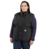 Damesvest met gewassen katoen en sherpa-voering, met opstaande kraag