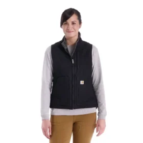 Damesvest met gewassen katoen en sherpa-voering, met opstaande kraag