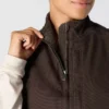 Damesvest met gewassen katoen en sherpa-voering, met opstaande kraag