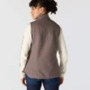 Damesvest met gewassen katoen en sherpa-voering, met opstaande kraag