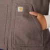 Damesvest met gewassen katoen en sherpa-voering, met opstaande kraag