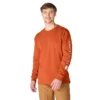 Dearborn heren T-shirt met logo, losse pasvorm, zwaar materiaal en lange armstukken