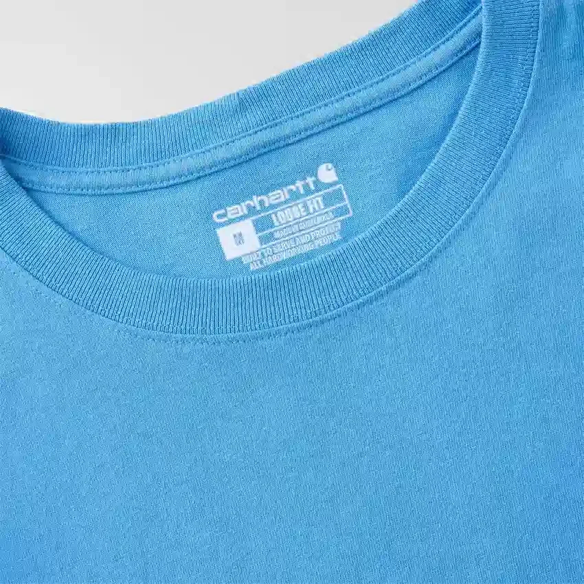 Dearborn heren T-shirt met logo, losse pasvorm, zwaar materiaal en lange armstukken