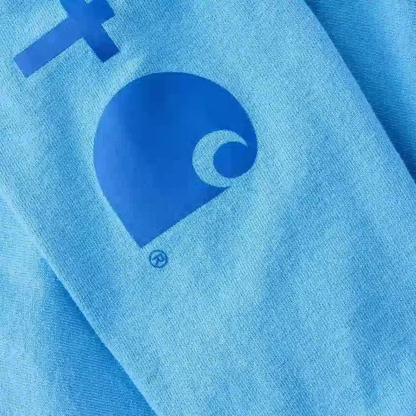 Dearborn heren T-shirt met logo, losse pasvorm, zwaar materiaal en lange armstukken