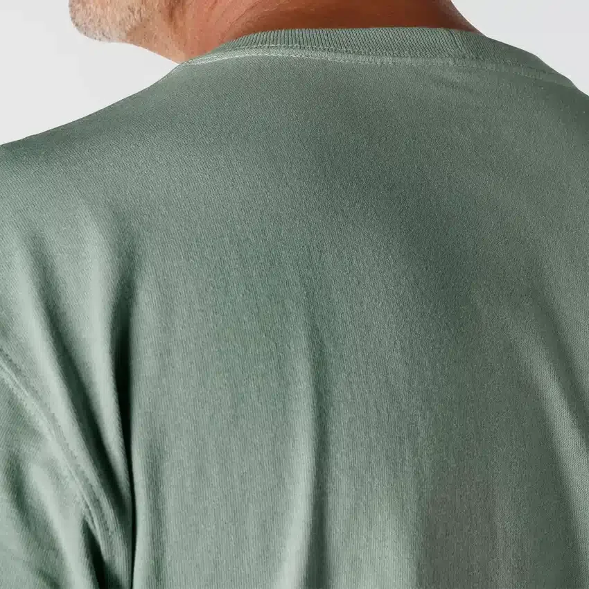 Dearborn heren T-shirt met logo, losse pasvorm, zwaar materiaal en lange armstukken