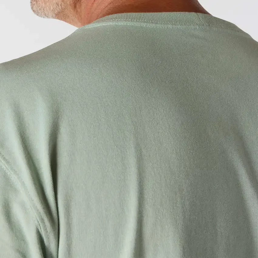 Dearborn heren T-shirt met logo, losse pasvorm, zwaar materiaal en lange armstukken