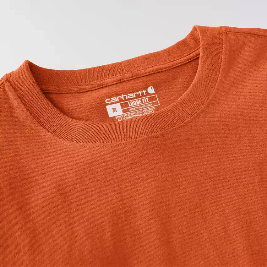 Dearborn heren T-shirt met logo, losse pasvorm, zwaar materiaal en lange armstukken