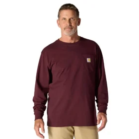 Dearborn heren-T-shirt met losse pasvorm, zware stof, lange armstukken en zak