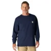 Dearborn heren-T-shirt met losse pasvorm, zware stof, lange armstukken en zak