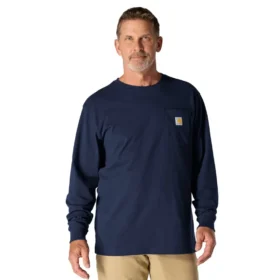 Dearborn heren-T-shirt met losse pasvorm, zware stof, lange armstukken en zak